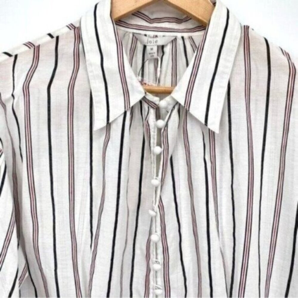 Joie Minya Striped Button Front Blouse Top New - Picture 9 of 15